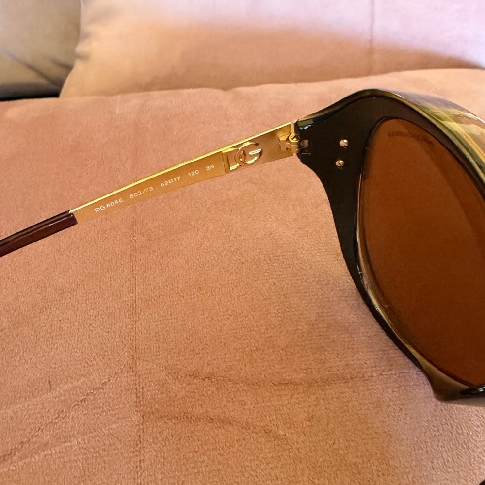 DOLCE & GABANNA Oversized Amber/Brown Women's Sunglasses - Picture 3 of 8